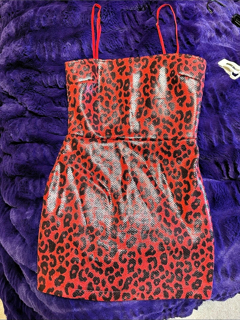Jagger & Stone Red & Black Leopard Mini Dress Like New